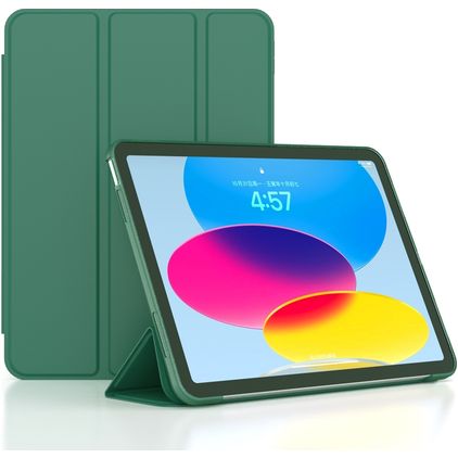 Mobigear Tri-Fold Gel iPad 10 (2022) Hoes TPU,Kunstleer Bookcase - Groen