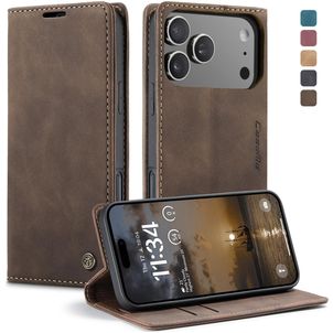 CaseMe 013 iPhone 17 Pro Hoesje Bookcase Portemonnee - Coffee