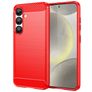 Mobigear Brushed Slim Samsung Galaxy S25 Hoesje Flexibel TPU Backcover - Rood