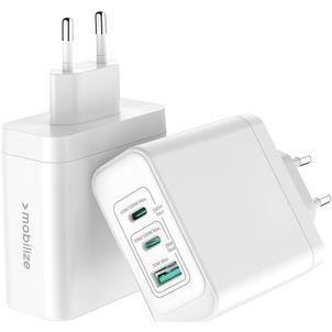 Mobilize Wall Charger Triple USB / USB-C Power Delivery 100W - Wit