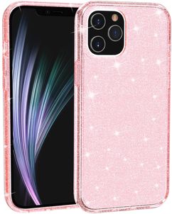 Mobigear Glitter iPhone 12 Pro Max Hoesje Hardcase Backcover - Roze