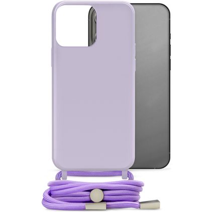 Mobilize Lanyard Gelly iPhone 13 Pro Flexibel TPU Hoesje met koord - Pastel Purple