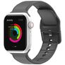 Mobigear Dashed Siliconen Apple Watch Bandje Gespsluiting - 42/41/40/38 mm - Grijs