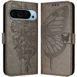 Mobigear Butterfly Google Pixel 9 Pro XL Hoesje Bookcase Portemonnee - Grijs