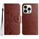 Mobigear Flowers iPhone 16 Pro Hoesje Bookcase Portemonnee - Bruin