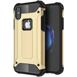 Mobigear Outdoor iPhone XS Hoesje Hardcase Backcover Shockproof - Goud