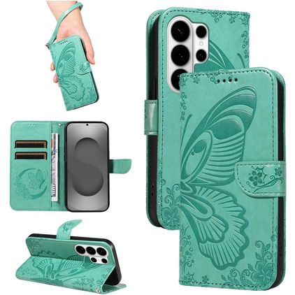 Mobigear Butterfly Samsung Galaxy S26 Ultra Hoesje Bookcase Portemonnee - Groen