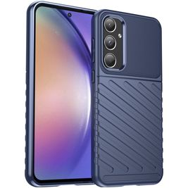 Mobigear Groove Samsung Galaxy A55 Hoesje Flexibel TPU Backcover - Blauw