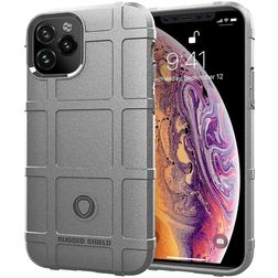 Mobigear Rugged Shield iPhone 12 Pro Max Hoesje Flexibel TPU Backcover Shockproof - Grijs