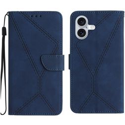 Mobigear Stitch iPhone 17 Hoesje Bookcase Portemonnee - Blauw