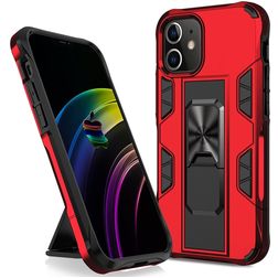 Mobigear Armor Stand iPhone 12 Pro Max Hoesje Hardcase Backcover Shockproof met Standaard - Rood