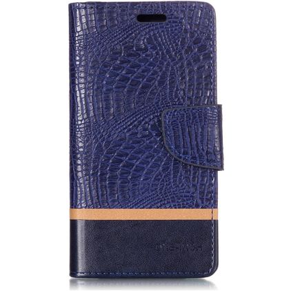 Mobigear Croco Xiaomi Mi 8 SE Hoesje Bookcase Portemonnee - Blauw
