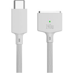Mobigear Nylon Braided USB-C naar Apple MagSafe 3 Kabel 2 Meter - Wit