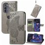 Mobigear Butterfly Motorola Edge (2022) Hoesje Bookcase Portemonnee - Grijs