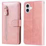 Mobigear Zipper iPhone 17 Hoesje Bookcase Portemonnee - Roségoud
