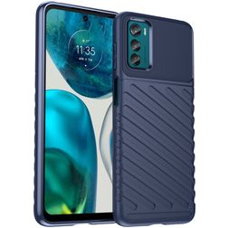 Mobigear Groove Motorola Moto G42 Hoesje Flexibel TPU Backcover - Blauw