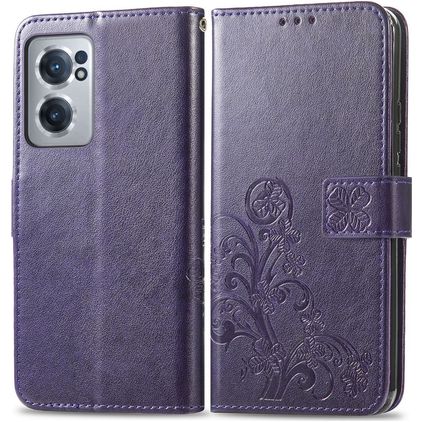 Mobigear Clover OnePlus Nord CE 2 Hoesje Bookcase Portemonnee - Paars