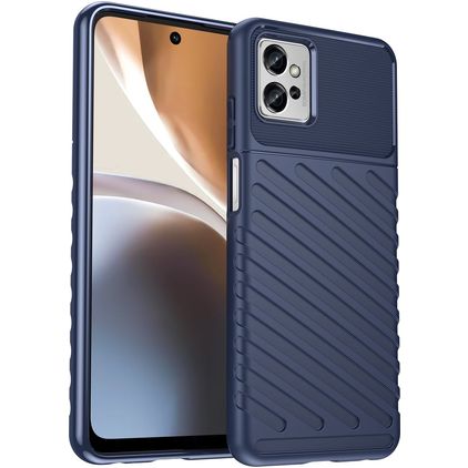 Mobigear Groove Motorola Moto G32 Hoesje Flexibel TPU Backcover - Blauw