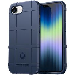 Mobigear Rugged Shield iPhone 16e Hoesje Flexibel TPU Backcover Shockproof - Blauw