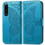 Mobigear Butterfly Sony Xperia 5 IV Hoesje Bookcase Portemonnee - Blauw