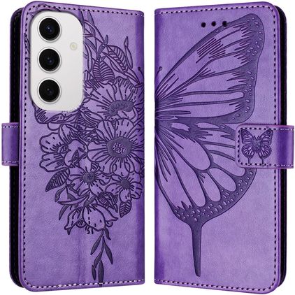 Mobigear Butterfly Samsung Galaxy S24 FE Hoesje Bookcase Portemonnee - Paars