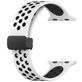 Mobigear Sport Plus Mag Siliconen Apple Watch Bandje Magneetsluiting - 42/41/40/38 mm - Zwart / Wit