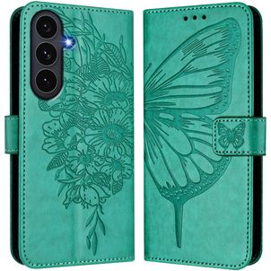 Mobigear Butterfly Samsung Galaxy S26 FE Hoesje Bookcase Portemonnee - Groen