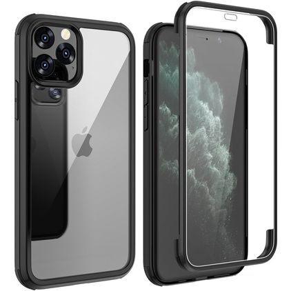 Valenta Full Cover iPhone 11 Hoesje Gehard glas Backcover Shockproof - Zwart