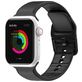 Mobigear Dashed Siliconen Apple Watch Bandje Gespsluiting - 42/41/40/38 mm - Zwart