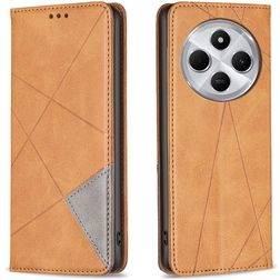 Mobigear Rhombus Slim Xiaomi Redmi 14C Hoesje Bookcase - Cognac