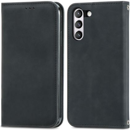Mobigear Retro Slim Samsung Galaxy S21 FE Hoesje Bookcase Portemonnee - Zwart