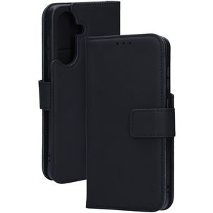 Mobiparts Samsung Galaxy A56 Hoesje Echt Leer Bookcase Portemonnee - Zwart