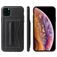 Fierre Shann Card Pocket iPhone 11 Pro Hoesje Backcover met Pasjeshouder en Standaard - Zwart