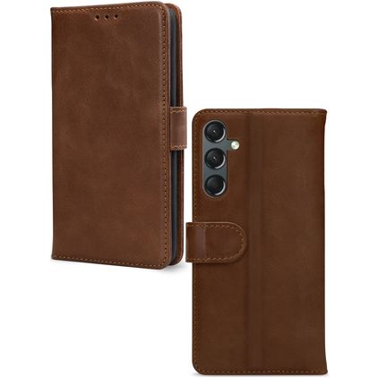 Mobilize Wallet Samsung Galaxy A24 Hoesje Echt Leer Bookcase Portemonnee - Bruin