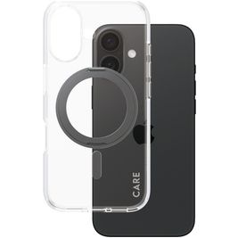 CARE by PanzerGlass Feature Case iPhone 16 MagSafe Hoesje Hardcase Backcover - Transparant / Zwart