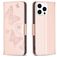 Mobigear Butterfly iPhone 16 Pro Hoesje Bookcase Portemonnee - Roségoud
