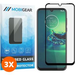 Mobigear Premium Motorola Moto G8 Plus Glazen Screenprotector - Case Friendly - Zwart (3-Pack)
