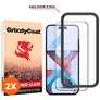 GrizzlyCoat Easy Fit iPhone 15 Pro Glazen Screenprotector - Case Friendly + Installatie Frame - Zwart (2-Pack)