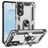 Mobigear Armor Ring Samsung Galaxy S25 Edge Hoesje Hardcase Backcover Shockproof met Ringhouder - Zilver
