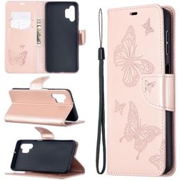 Mobigear Butterfly Samsung Galaxy A32 5G Hoesje Bookcase Portemonnee - Roségoud
