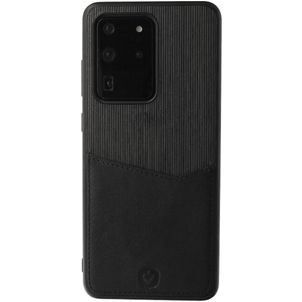 Valenta Card Slot Samsung Galaxy S20 Ultra Hoesje Echt Leer Backcover met Pasjeshouder - Zwart