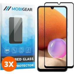 Mobigear Premium Samsung Galaxy A32 4G Glazen Screenprotector - Case Friendly - Zwart (3-Pack)