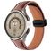 Mobigear Stitched Leren Smartwatch Bandje Magneetsluiting - Universeel 22 mm connector - Bruin