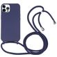 Mobigear Lanyard iPhone 16 Pro Siliconen Hoesje met koord - Donkerblauw