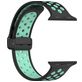 Mobigear Sport Plus Mag Siliconen Apple Watch Bandje Magneetsluiting - 49/46/45/44 mm - Zwart / Turquoise