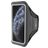 Mobiparts Comfort Fit Telefoonhouder Hardlopen iPhone 11 Pro Sport Hoesje Neopreen Sportarmband - Zwart