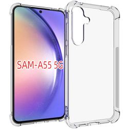 Mobigear Cushion Doorzichtig Samsung Galaxy A55 Hoesje Flexibel TPU Backcover Shockproof - Transparant