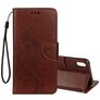 Mobigear Flowers iPhone XR Hoesje Bookcase Portemonnee - Bruin