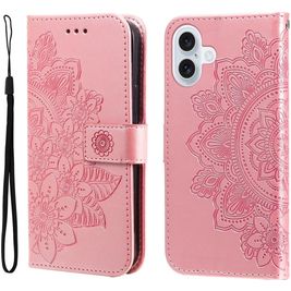 Mobigear Flowers iPhone 17 Hoesje Bookcase Portemonnee - Roségoud
