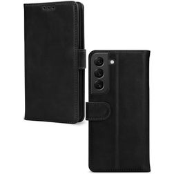 Mobilize Wallet Samsung Galaxy S22 Hoesje Echt Leer Bookcase Portemonnee - Zwart